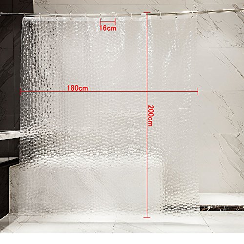 Vasca da bagno tenda da doccia anti muffa senza PVC /& ecologico tenda 180 x 200 cm Vasca tenda bianco Bianco Tenda della doccia PEVA