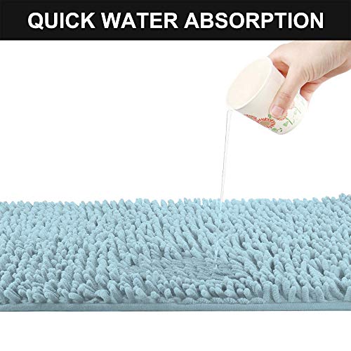Homcomoda antiscivolo tappetini da bagno tappeti assorbenti in microfibra per il bagno 50x80cm Gradiente blu