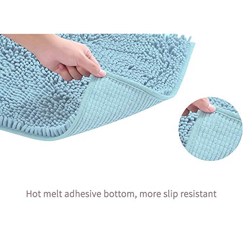 Homcomoda antiscivolo tappetini da bagno tappeti assorbenti in microfibra per il bagno 50x80cm Gradiente blu
