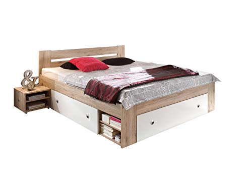 Roy 1 con 2 Ante e 1 cassetto AVANTI TRENDSTORE Com/ó in Legno Laminato di Colore Bianco Titanio Dimensioni Lap 73x79x34 cm 73x79x34 cm, Titanio//Bianco Lucido