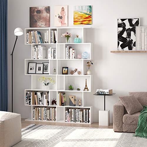 Nero Homfa Scaffale Libreria Mobile Soggiorno in Legno Mobile per Archiviazion Carico 30 kg 60x23.5x180cm