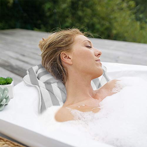 Stella di Mare Bianco RenFox Cuscino Vasca da Bagno Poggiatesta per Vasca da Bagno Cuscino con Ventose Antiscivolo Home Spa 3D Impermeabile Bath Pillow per Il Collo Testa e Spalle