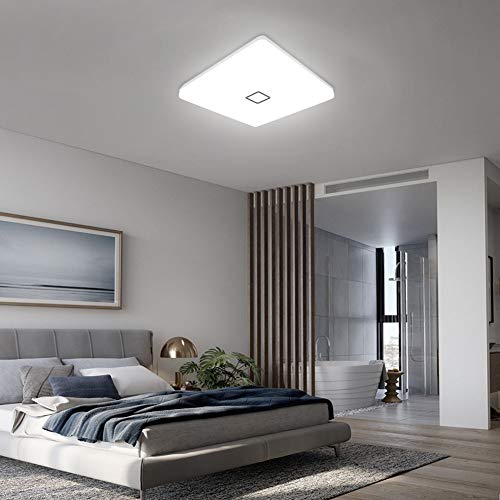 /Öuesen 24W LED Lampada Plafoniera impermeabile a soffitto sottile Bianco caldo 3000K per soggiorno Sala da pranzo Camera da letto Bagno Cucina Balcone Corridoio