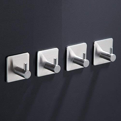 Gancio Appendiabiti ZIA Ø Barra 10 mm Acciaio Inox opaco 185 x 95 x 19 mm Gancio da Muro da Avvitare Portasciugamani 